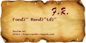 Fonó Renátó névjegykártya
